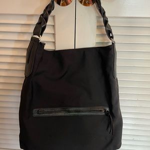 Hogan Leather Braided-Trimmed Canvas Tote